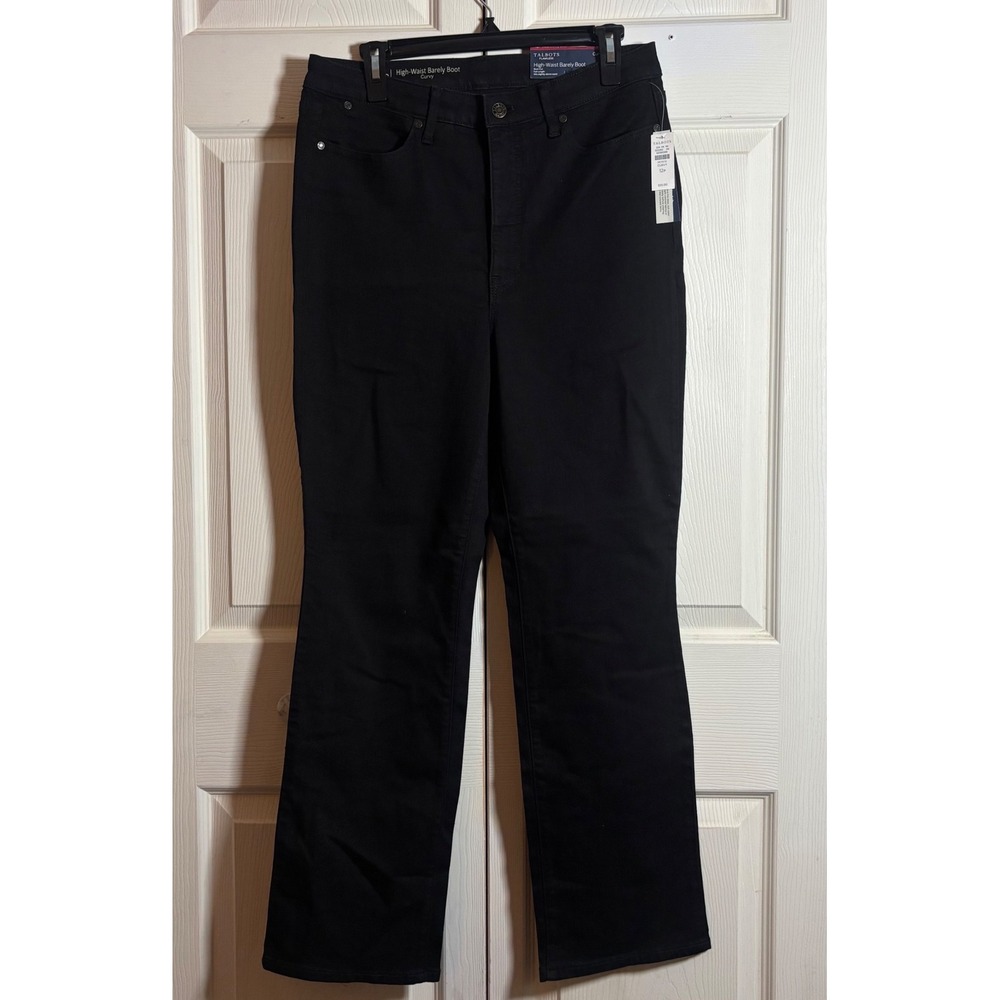 NWT Talbots High-Waist Barely Boot Curvy Black Jeans Petite 12P NWT